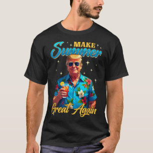 Retro Mach den Sommer wieder groß Donald Trump Som T-Shirt