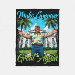 Retro Mach den Sommer wieder großartig Donald Trum Fleecedecke