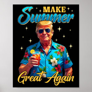 Retro Mach den Sommer wieder großartig Donald Trum Poster