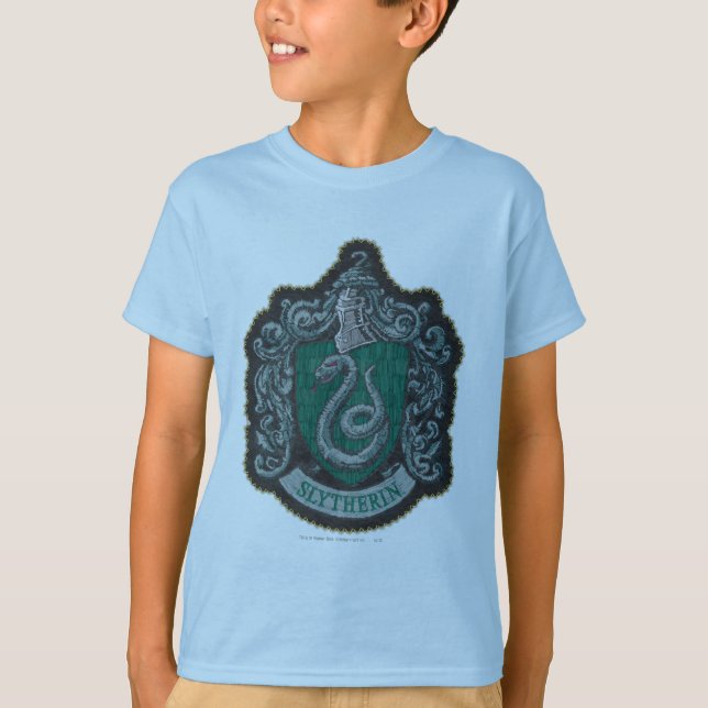 Retro mächtiges Slytherin Wappen Harry Potter | T-Shirt (Vorderseite)