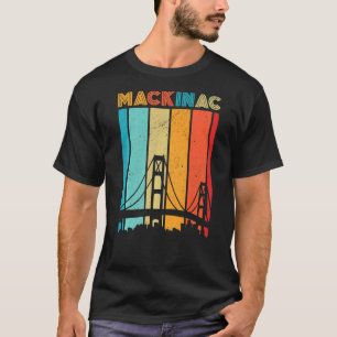 Retro Mackinac Bridge Mackinaw City Island Vintag T-Shirt