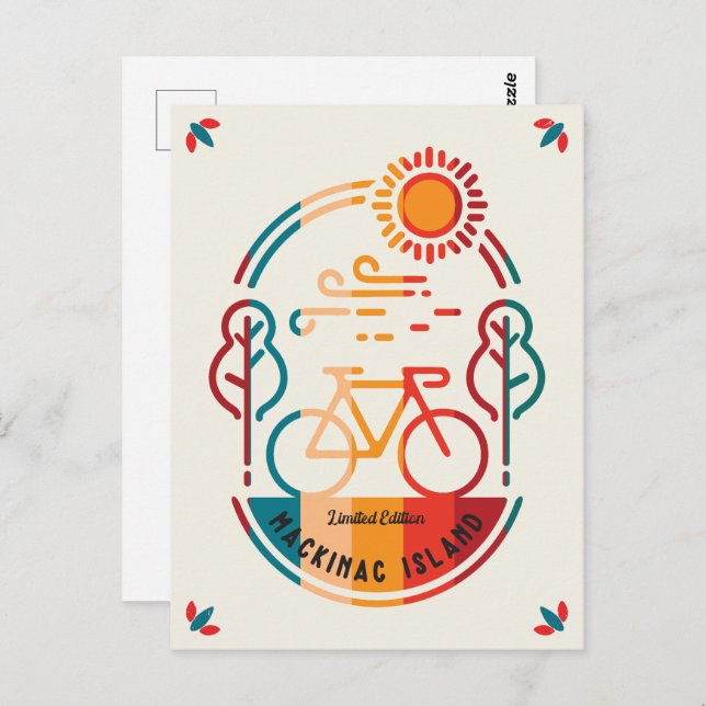 Retro Mackinac Insel Ristorante da Enzo Postkarte (Vorne/Hinten)