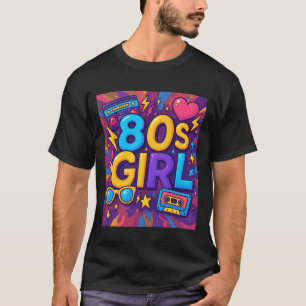 Retro-Mädchen der 80er Jahre, coole Retro-Nostalgi T-Shirt
