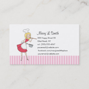 Retro Mädchen-Kochs-persönliche nennende Karte -