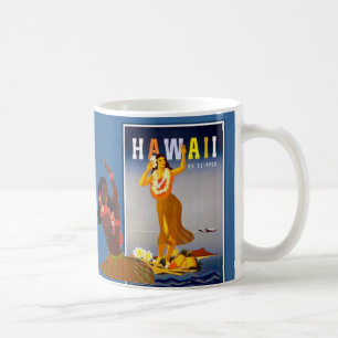 Retro Mädchen-Kunst Hawaiis Hula Kaffeetasse