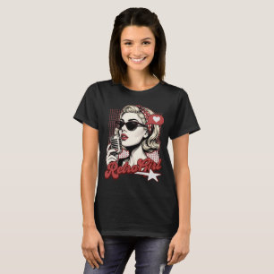 Retro-Mädchen Pop-Art-Sängerin T-Shirt
