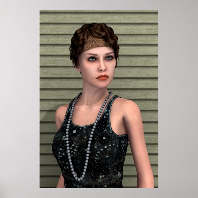 Retro-Mädchen Poster (Vorne)