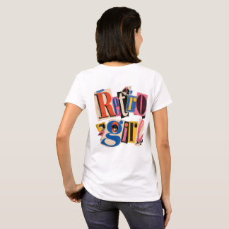 Retro-Mädchen, Retro-Collage „Retro Girl“ Typograf T-Shirt