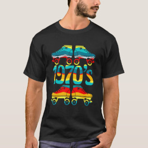Retro Mädchen Rollschuhläuferin 1970er T-Shirt