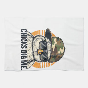 Retro-Mädchen Stehen Auf Mich Ostern Camouflage Kl Geschirrtuch
