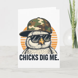 Retro-Mädchen Stehen Auf Mich Ostern Camouflage Kl Karte