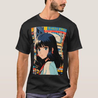 Retro Mädchen Süße Anime Tokio 80er T-Shirt
