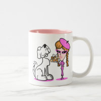 Retro-Mädchen und -Hund, Retro-Mädchen und -Hund