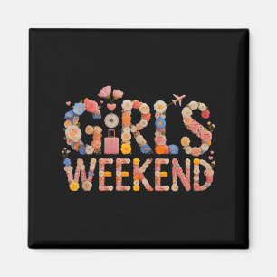 Retro Mädchen-Wochenende-Surf-Urlaubsreise salzig Magnet