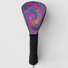 Retro Magenta, Grün und Orange Abstrakter Swirl Golf Headcover