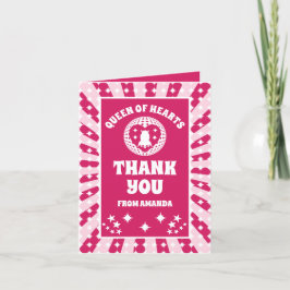 Retro Magenta Queen of Hearts Geburtstag Vielen Da Dankeskarte