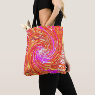 Retro Magenta und Herbstfarben Floral Swirl