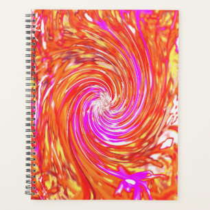 Retro Magenta und Herbstfarben Floral Swirl Planer