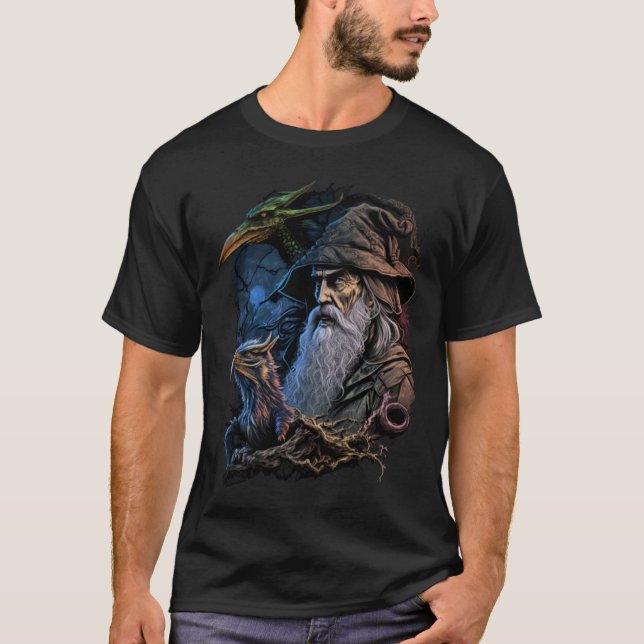 Retro Magical Wizard Fantasy 5 T-Shirt (Vorderseite)