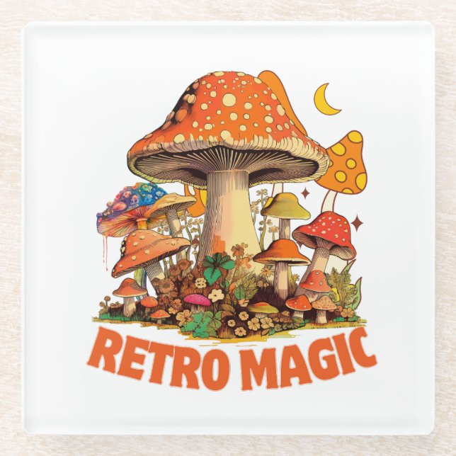 Retro-Magie Glasuntersetzer (Vorderseite)