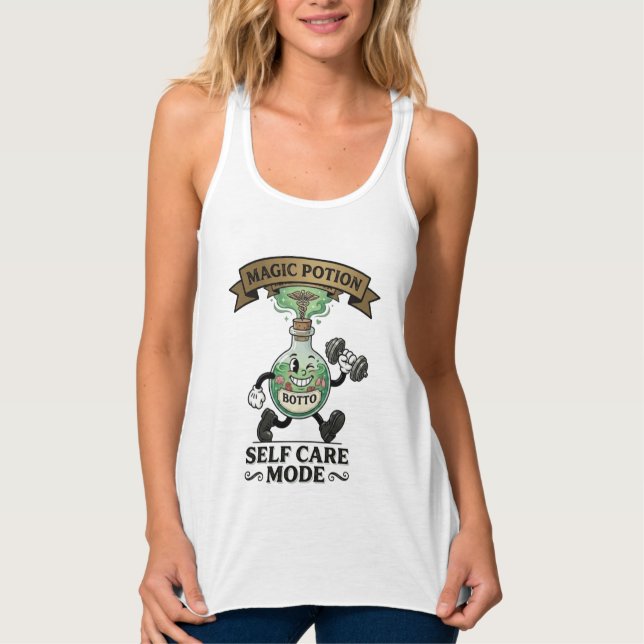 Retro-Magie-Trank Selbstfürsorge-Modus Fitness-Ges Tank Top (Vorderseite)