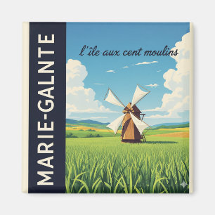 Retro-Magnet Marie-Galante Mühle Guadeloupe Magnet