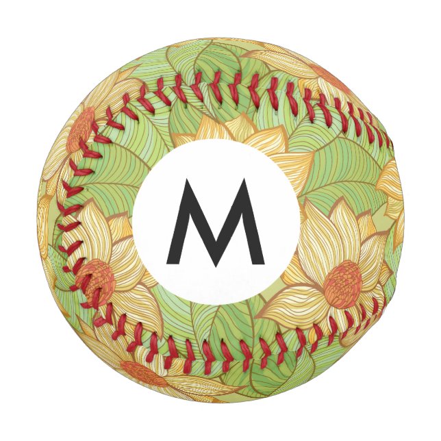 Retro Magnolia Muster Baseball (Vorderseite Links)