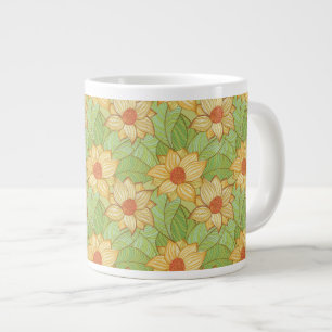 Retro-Magnolia-Muster Jumbo-Tasse