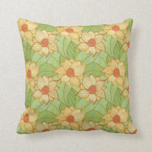 Retro Magnolien-Muster Kissen