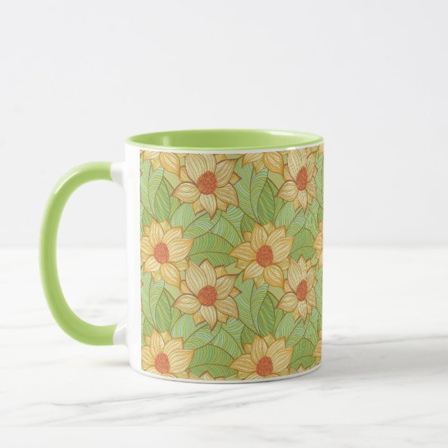 Retro Magnolien-Muster Tasse (Links)