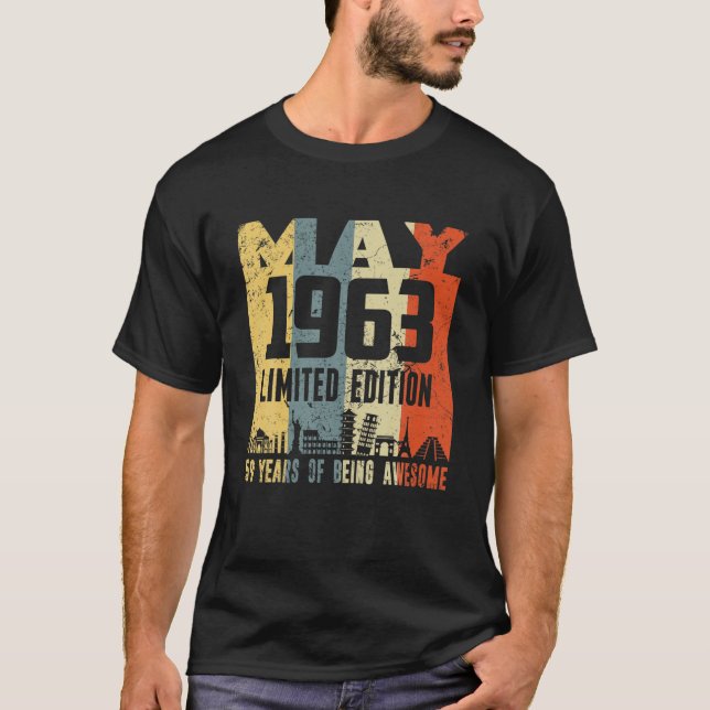 Retro Mai 1963 Funny 59th Birthday T-Shirt (Vorderseite)