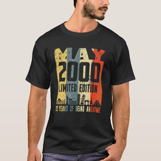 Retro Mai 2000 22. Geburtstag T-Shirt (Vorderseite)