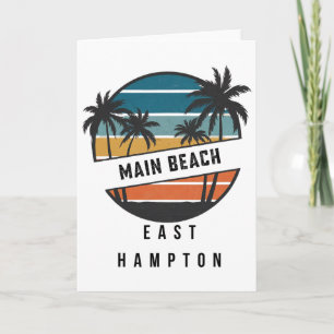 Retro Main Beach East Hampton Surfbrett Surfen Karte
