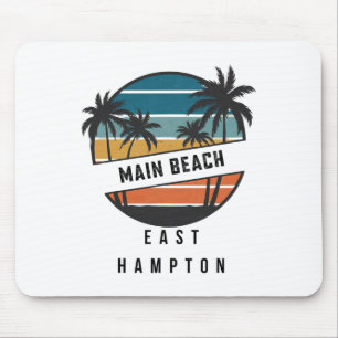 Retro Main Beach East Hampton Surfbrett Surfen  Mousepad