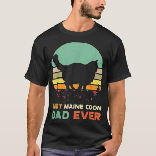 Retro Maine Coon Cat Lover Pet Eigentümer Vater Vi T-Shirt