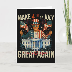 Retro Make 4th Of Jully Great Again Präsident Trum Karte