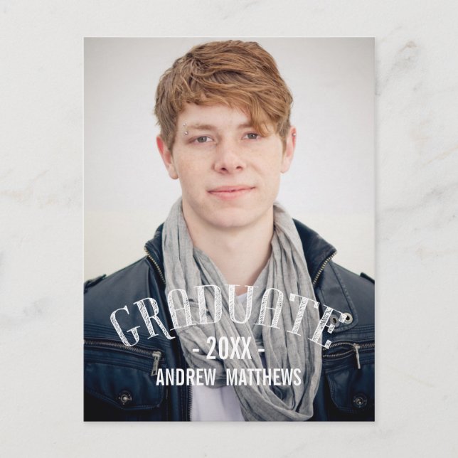 Retro Male | Einladung zur Graduiertengruppe (Vorderseite)