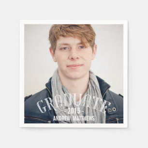 Retro Male Foto 2015 Abschluss Paper Napkins Serviette