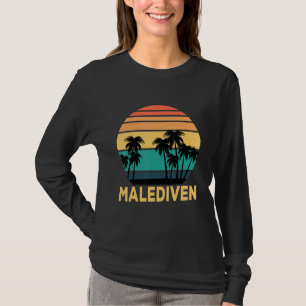 Retro Malediven Malediven Palmen Bäume Urlaub Somm T-Shirt