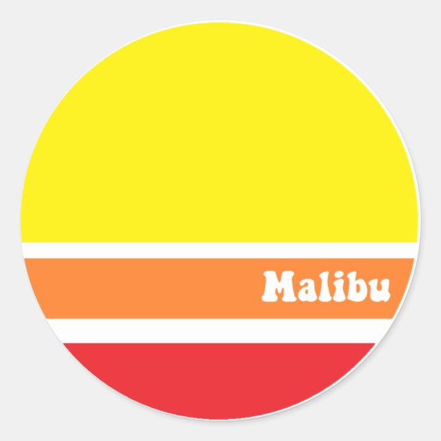 Retro-Malibu-Aufkleber Runder Aufkleber (Vorderseite)