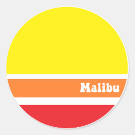 Retro-Malibu-Aufkleber Runder Aufkleber