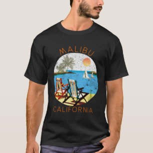 Retro Malibu Kalifornien Souvenir  Vintage Strand  T-Shirt