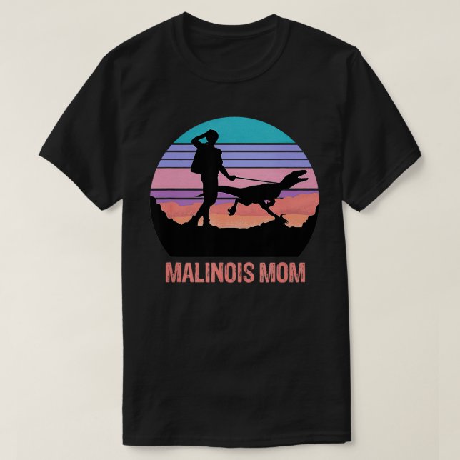 Retro Malinois Mama Wandern Maligator Wom T-Shirt (Design vorne)