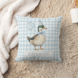 Retro Mallard Duck Baby Blue Balloon Boy Kinderzim Kissen