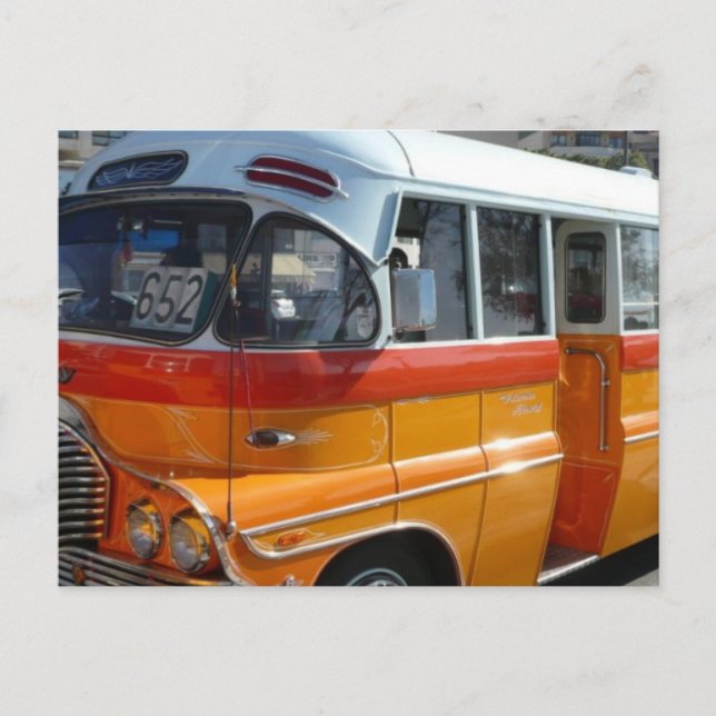 Retro Malta bus Postkarte (Vorderseite)