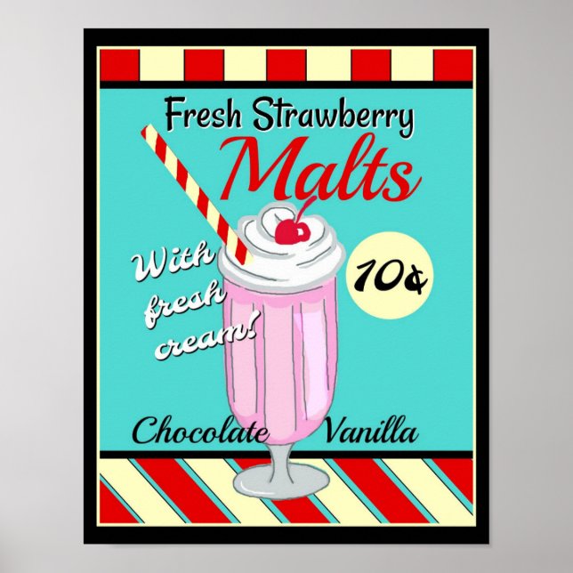 Retro-Maltzucker Poster (Vorne)