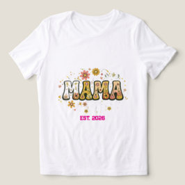 Retro Mama Blumen T-Shirt - Vintage 70er Jahre Gro Tri-Blend Shirt