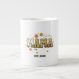 Retro Mama Blumen Tasse - Vintage 70er Jahre Groov