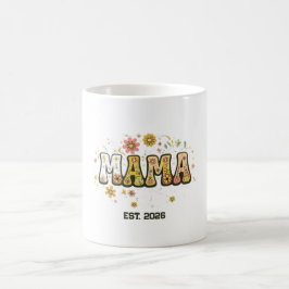 Retro Mama Blumen-Tasse - Vintage 70er Jahre Groov Kaffeetasse