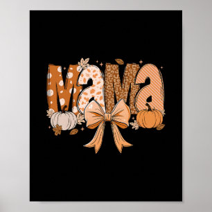 Retro Mama Coquette Schleifen Leopard Mama Herbst  Poster
